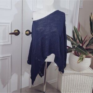 Exclusive Berretti Italian Designer Knit Sweater Shawl with Sleeve holes